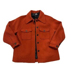 Pendleton Women's XS (Fits Med) Virgin Wool Button Jacket Rust Orange USA Coat
